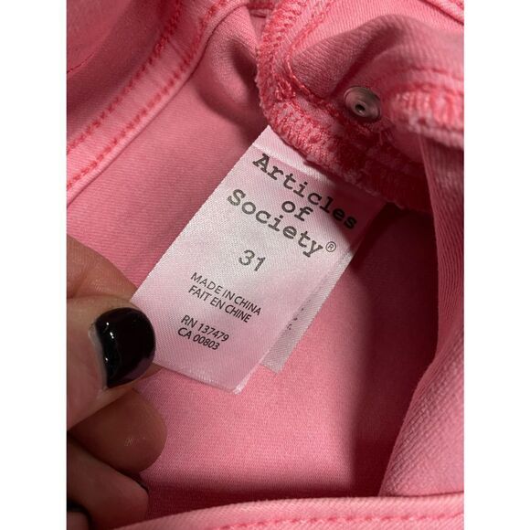 Articles Of Society Pink Super Soft Ankle Skinny Jeans NWT Size 31 - Picture 4 of 7